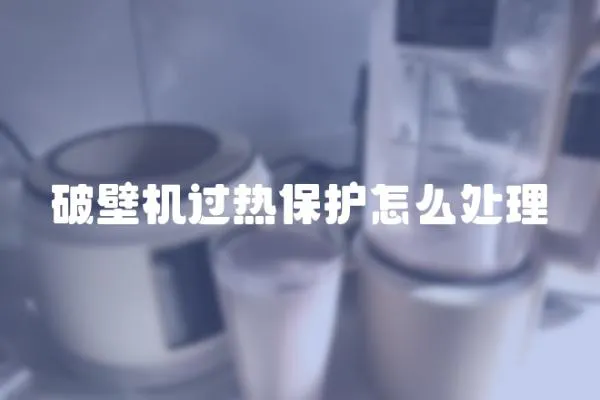 破壁機過熱保護怎么處理