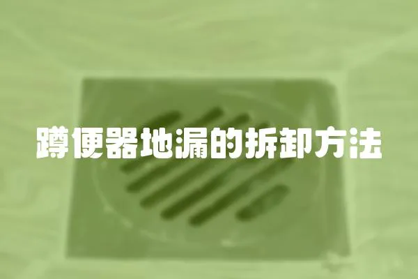 蹲便器地漏的拆卸方法