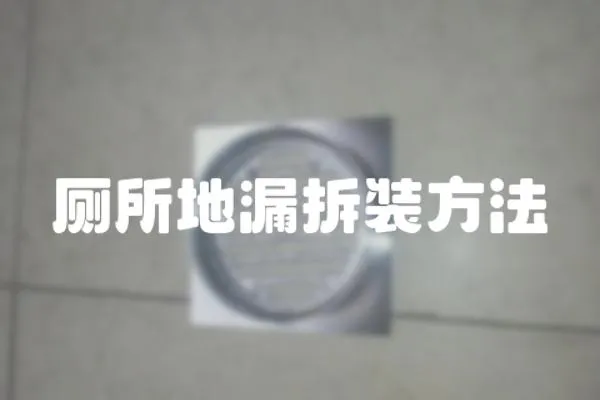 廁所地漏拆裝方法