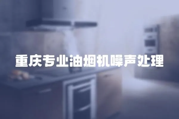 重慶專業油煙機噪聲處理