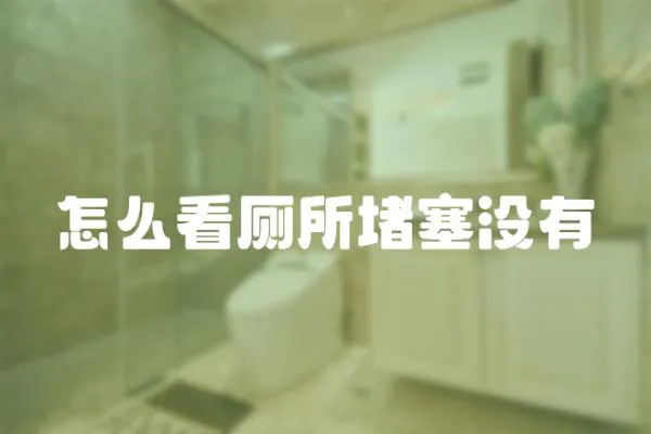 怎么看廁所堵塞沒(méi)有