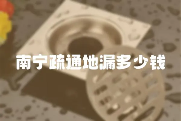 南寧疏通地漏多少錢