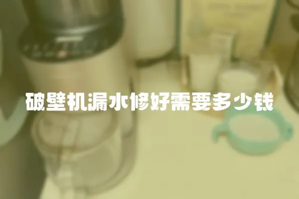 破壁機(jī)漏水修好需要多少錢