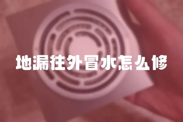 地漏往外冒水怎么修