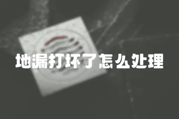 地漏打壞了怎么處理
