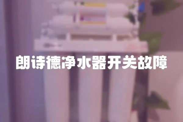 朗詩德凈水器開關故障