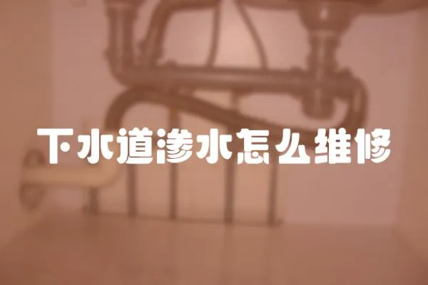 下水道滲水怎么維修