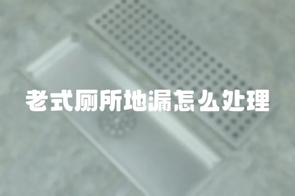 老式廁所地漏怎么處理