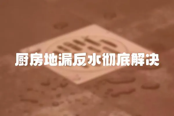 廚房地漏反水徹底解決