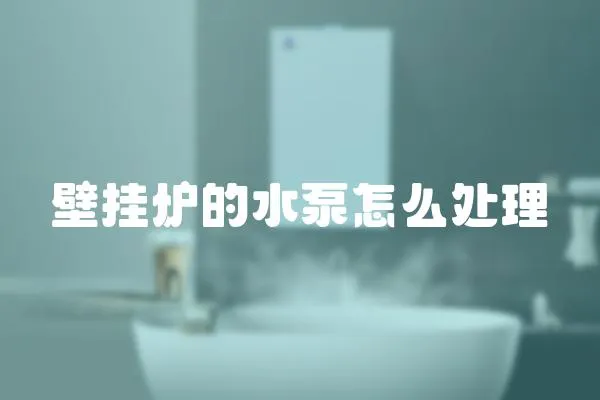 壁掛爐的水泵怎么處理