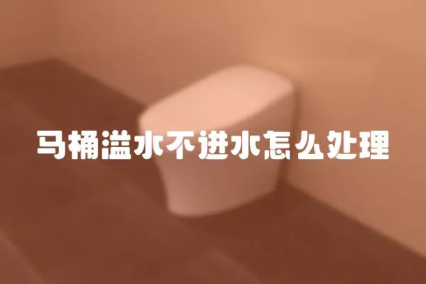 馬桶溢水不進(jìn)水怎么處理