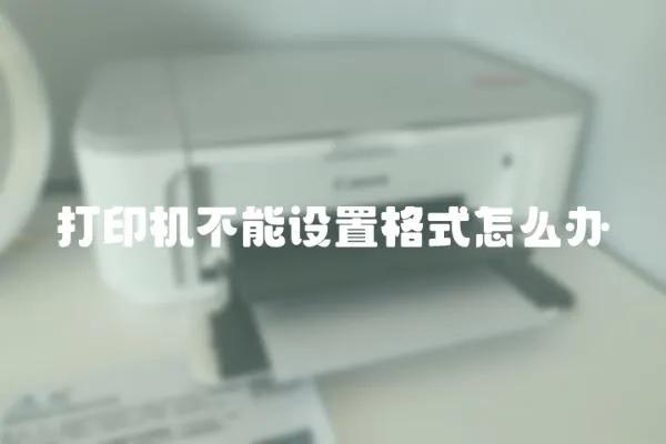 打印機不能設置格式怎么辦