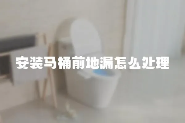 安装马桶前地漏怎么处理