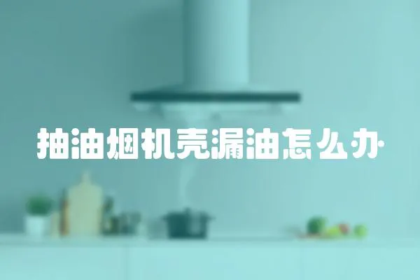抽油煙機殼漏油怎么辦