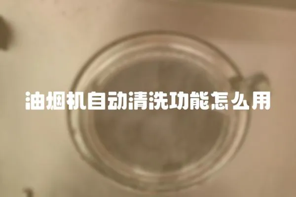 油烟机自动清洗功能怎么用