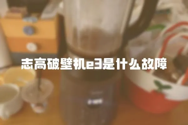 志高破壁機e3是什么故障