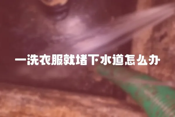 一洗衣服就堵下水道怎么辦