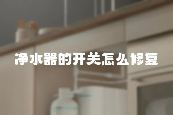 凈水器的開關怎么修復