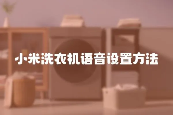 小米洗衣機語音設(shè)置方法