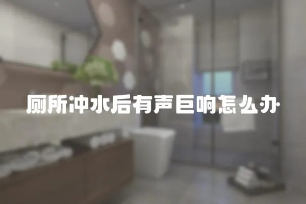 厕所冲水后有声巨响怎么办