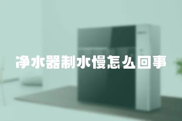 凈水器制水慢怎么回事