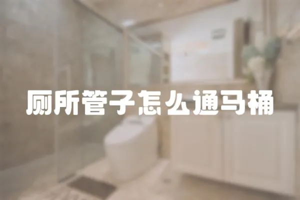 廁所管子怎么通馬桶