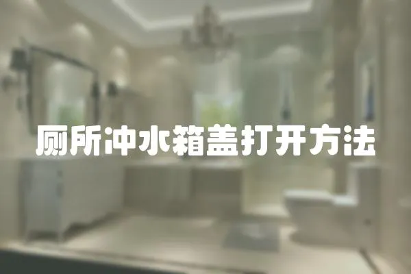 廁所沖水箱蓋打開方法