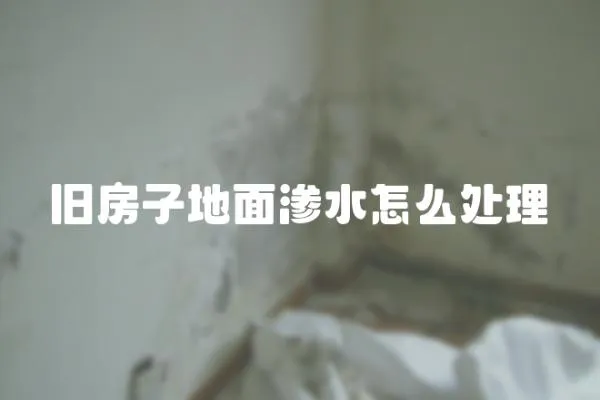 舊房子地面滲水怎么處理