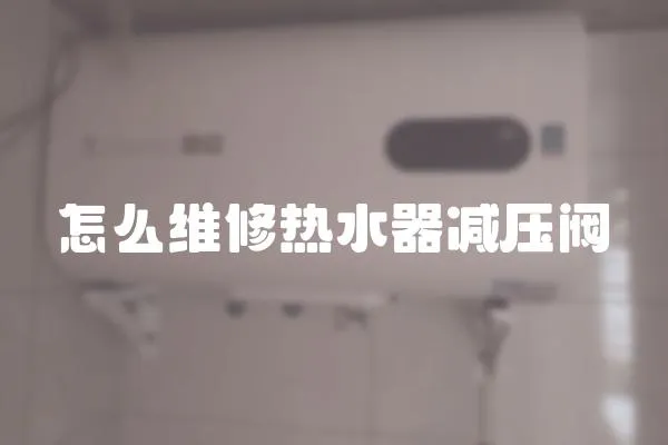 怎么維修熱水器減壓閥