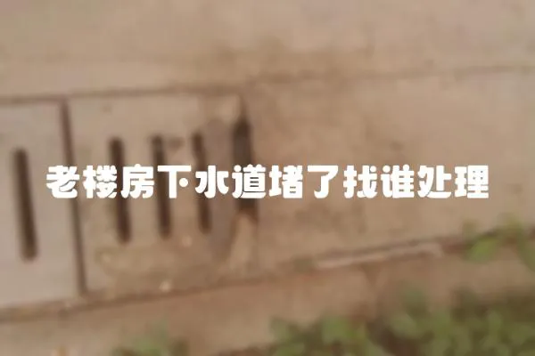 老樓房下水道堵了找誰(shuí)處理