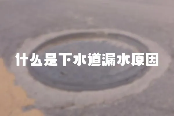 什么是下水道漏水原因