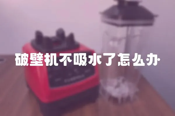 破壁機不吸水了怎么辦