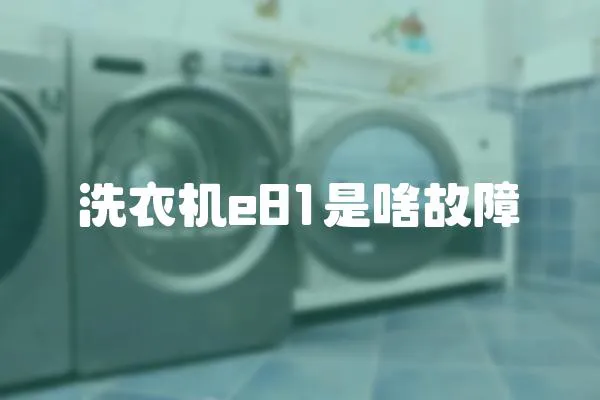 洗衣機(jī)e81是啥故障