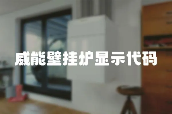 威能壁掛爐顯示代碼