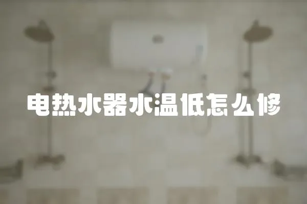 电热水器水温低怎么修