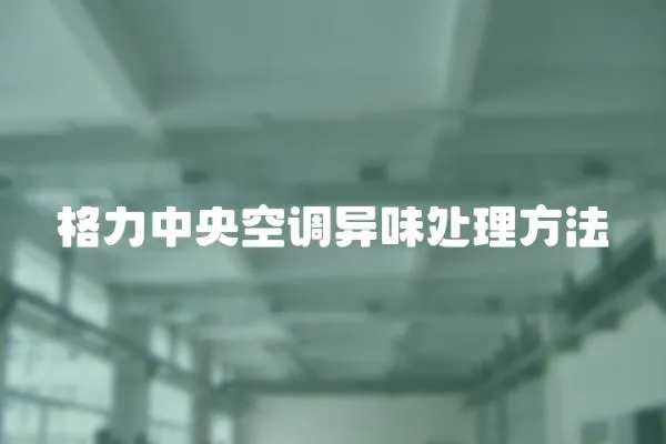 格力中央空調異味處理方法