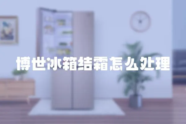 博世冰箱结霜怎么处理