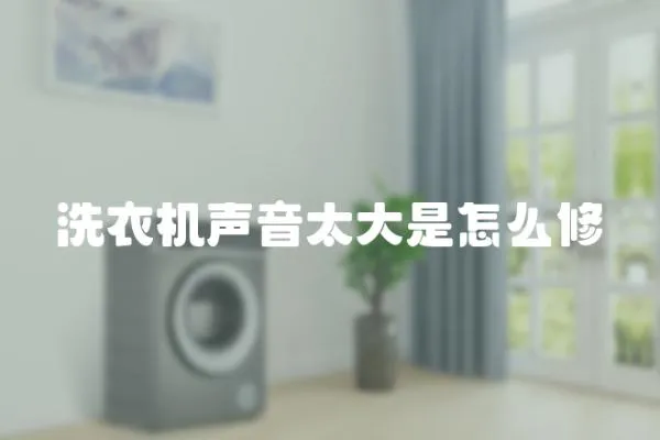 洗衣机声音太大是怎么修