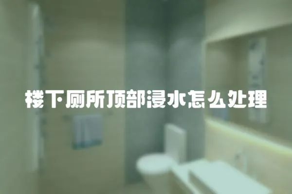 樓下廁所頂部浸水怎么處理