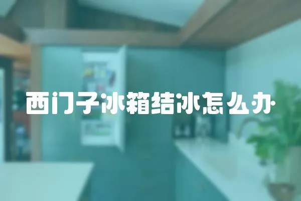 西門子冰箱結冰怎么辦