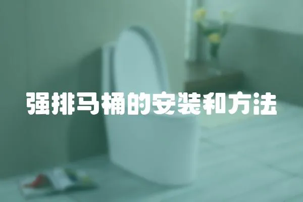 強(qiáng)排馬桶的安裝和方法