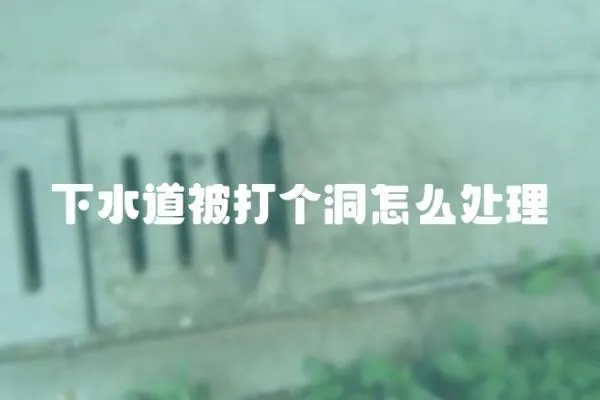 下水道被打個洞怎么處理