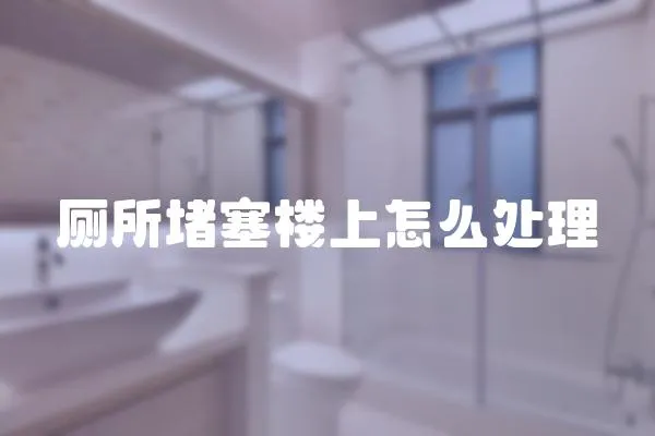 廁所堵塞樓上怎么處理