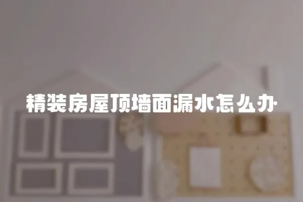 精裝房屋頂墻面漏水怎么辦