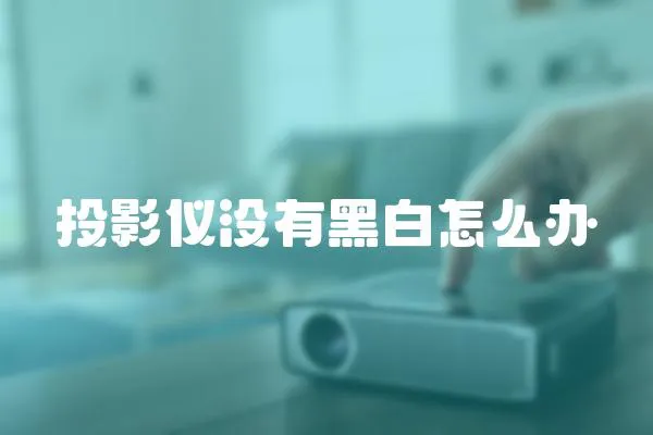 投影儀沒有黑白怎么辦