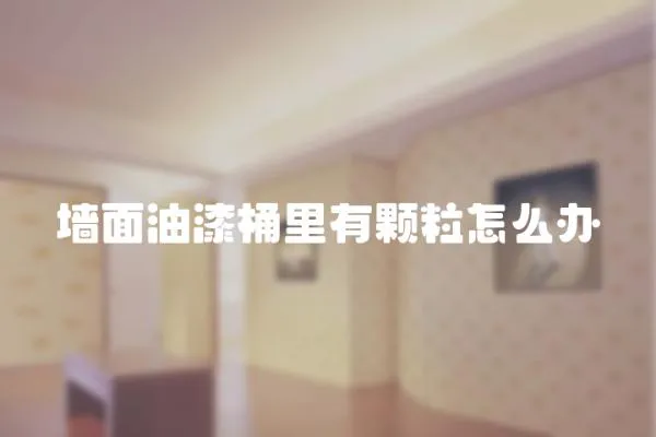 墻面油漆桶里有顆粒怎么辦