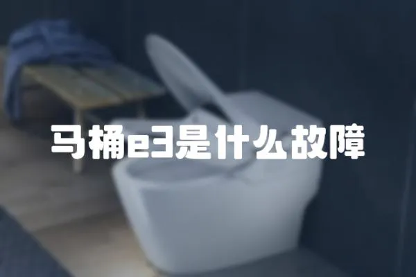 馬桶e3是什么故障