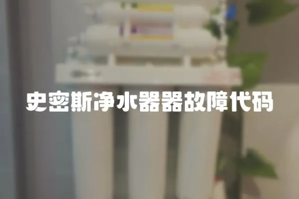 史密斯凈水器器故障代碼