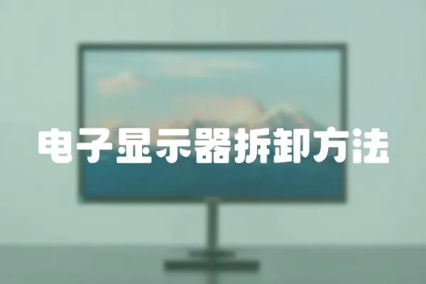 電子顯示器拆卸方法