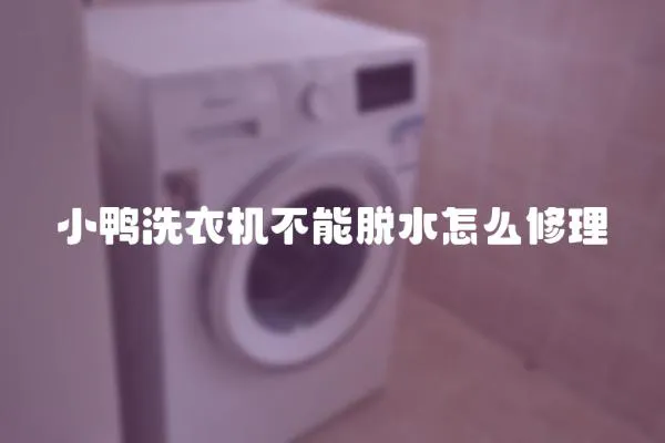小鴨洗衣機不能脫水怎么修理